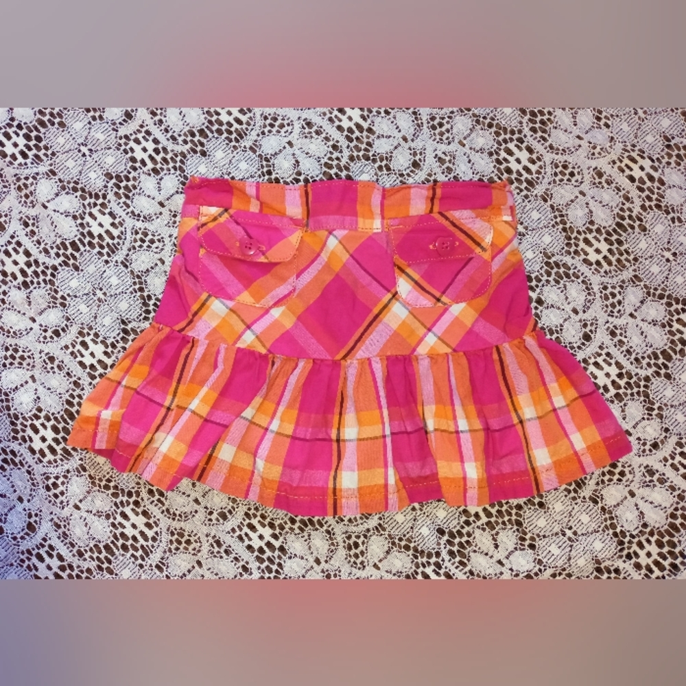 FADED GLORY BABY GIRLS SKORT - SIZE 12 MOS Multicolored Plaid